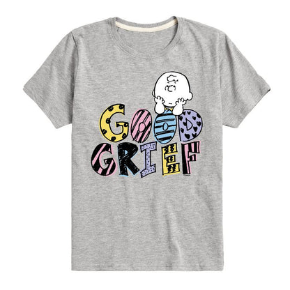 تي شيرت جرافيكي بأكمام قصيرة من Good Grief Charlie Brown للأولاد - Peanuts