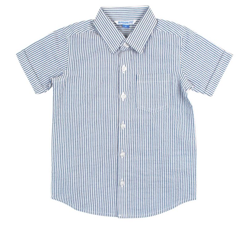 RuffleButts Toddler Short Sleeve Button Down Shirt