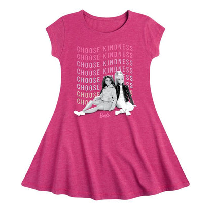Girls' - Barbie - Choose Kindness Fit & Flair Cap Sleeve Dress