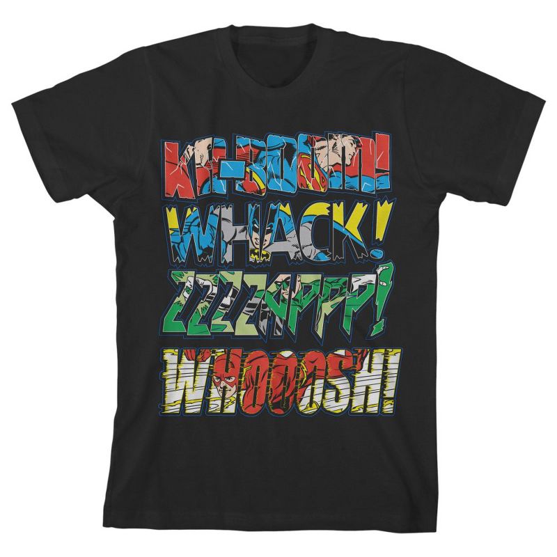 DC Comics Justice League Sound Effects Youth Boys T-Shirt