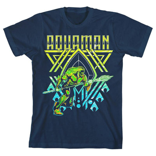 Justice League Movie Aquaman Throne Boy's Navy Tee