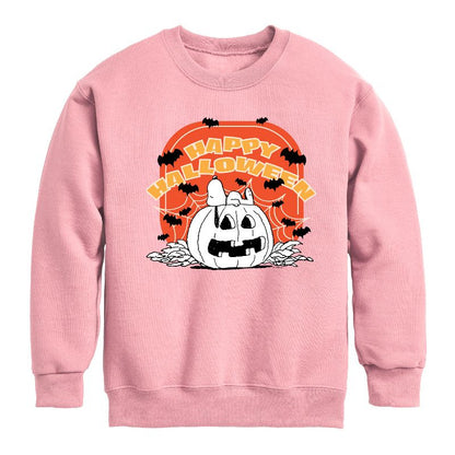 Boys' - Peanuts - Retro Halloween Graphic Long Sleeve Fleece Sweatshirt