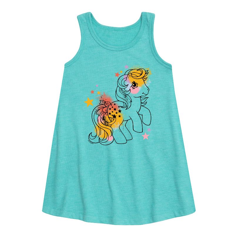Girls' - My Little Pony - Blue Belle Graffiti Graphic Sleeveless Aline Dress