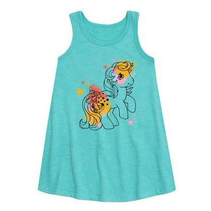 Girls' - My Little Pony - Blue Belle Graffiti Graphic Sleeveless Aline Dress