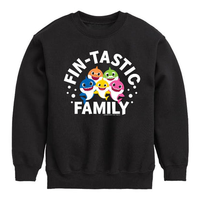 Boys' - Baby Shark - Fintastic Family Graphic Long Sleeve Fleece Sweatshirt