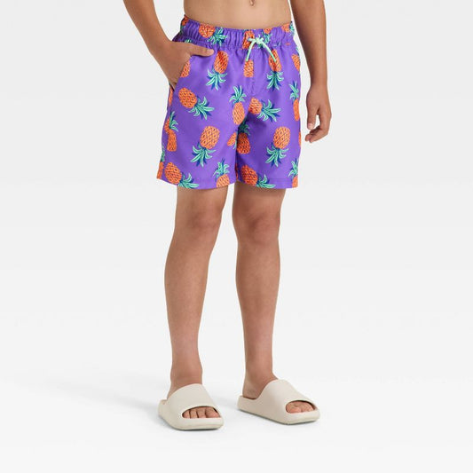Boys' Pineapple Printed Trunks - Cat & Jack™ Purple