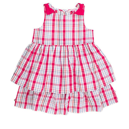 RuffleButts Girls Woven Bow Jumper Dress