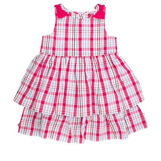 RuffleButts Girls Woven Bow Jumper Dress