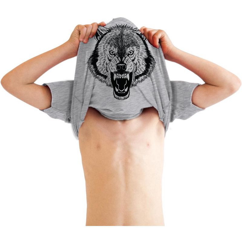 Youth Ask Me About My Wolf Awesome Flip Shirt for Kids - Crazy Dog Youth T Shirt