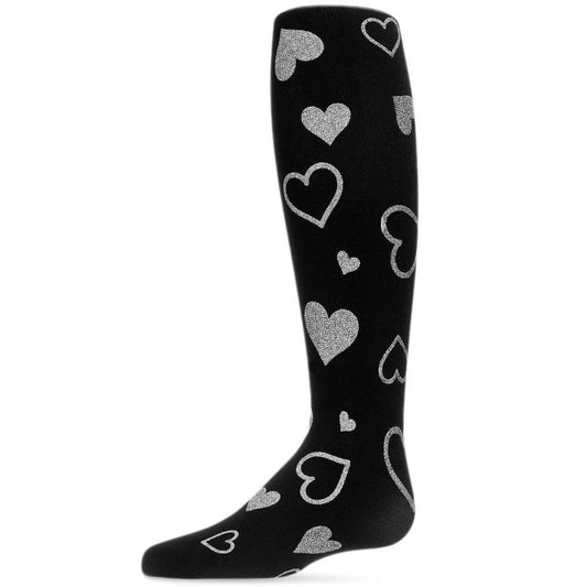 Memoi Sparkling Glitter Heart Tights