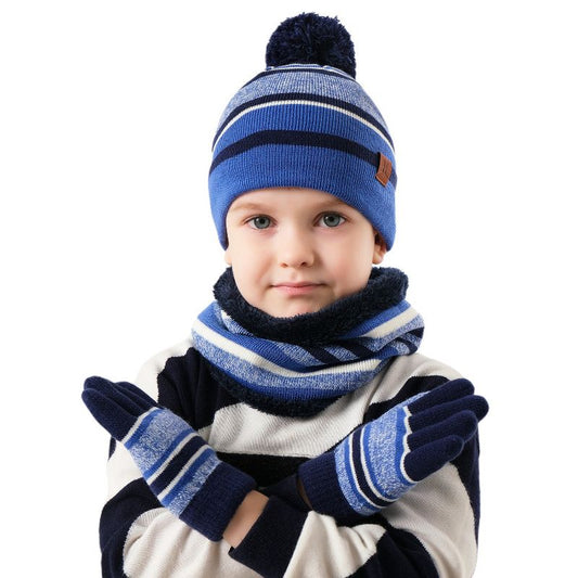 NPolar Winter Kids  Beanie Hat and Glove Scarf Set Beanie Neck Warmer Mittens for 4-7-Year-Old Kids