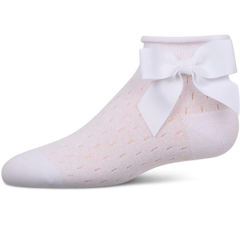 Memoi Girls Pointelle Soft Stretch Cotton Anklet Socks