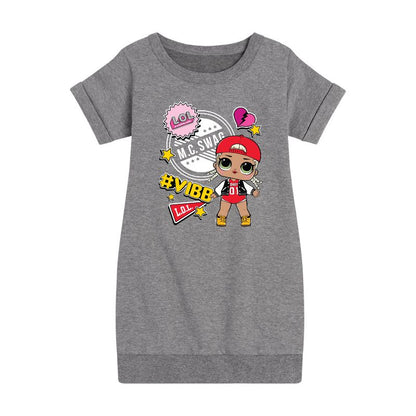 فستان صوف بأكمام قصيرة من إم سي سواج فايب برسومات للبنات - مفاجأة لول!