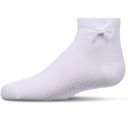 Memoi Girls Bow-Trimmed Mercerized Cotton Rich Ankle Sock