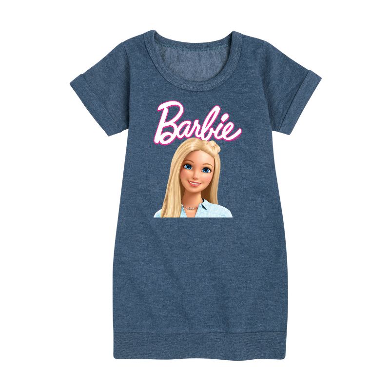 Girls' - Barbie - Original Barbie Graphic Short Sleeve Fleece Dress