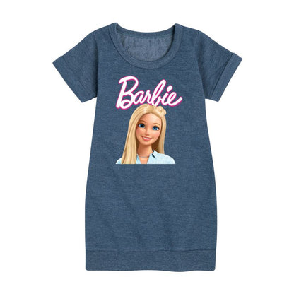 Girls' - Barbie - Original Barbie Graphic Short Sleeve Fleece Dress