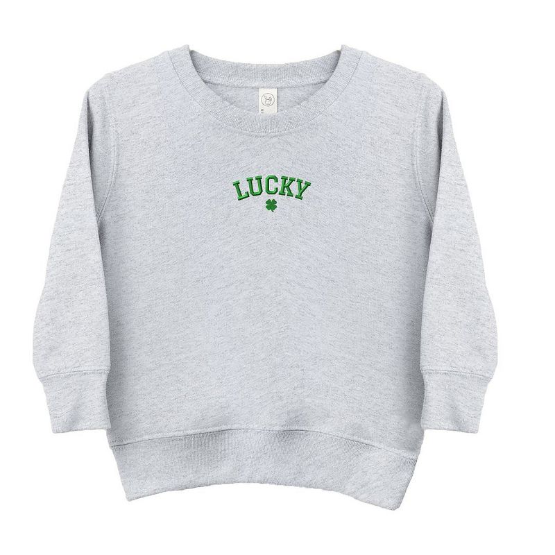 The Juniper Shop Embroidered Lucky Clover Toddler Graphic Sweatshirt