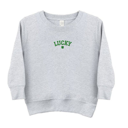 The Juniper Shop Embroidered Lucky Clover Toddler Graphic Sweatshirt