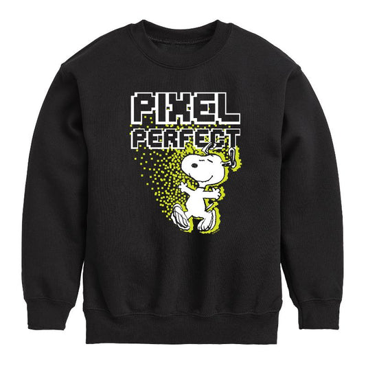 Boys' - Peanuts - Pixel Perfect Graphic Long Sleeve Fleece Sweatshirt