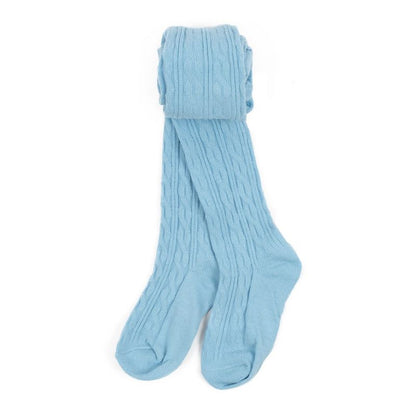 Leveret Girls Classic Solid Color Cable Knit Tights