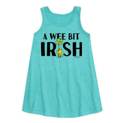 Girls' - Peanuts - Wee Bit Irish Graphic Sleeveless Aline Dress