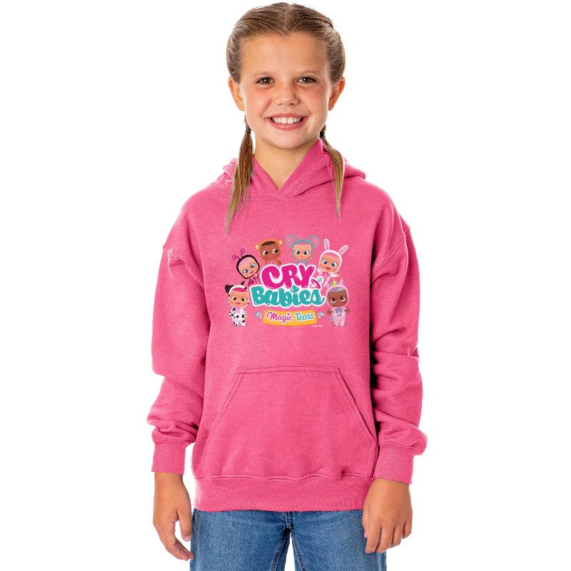 Cry Babies Magic Tears Girls' Child Pocket Sweatshirt Hoodie Pullover Pink