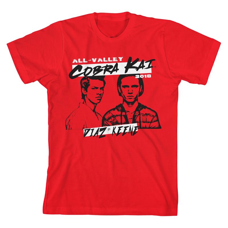 Cobra Kai All Valley 2018 Diaz Vs Keene Youth Boy's Red T-Shirt