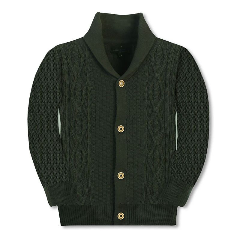 Gioberti Boy's 100% Cotton Knitted Shawl Collar Cardigan Sweater