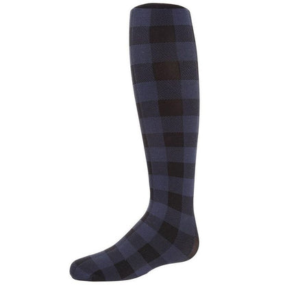 Memoi Girls' Checkerboard Plaid Opaque Tights