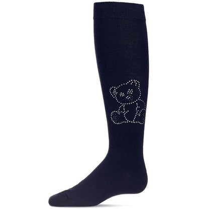 Memoi Girls' Crystal Bear Knee-High Socks