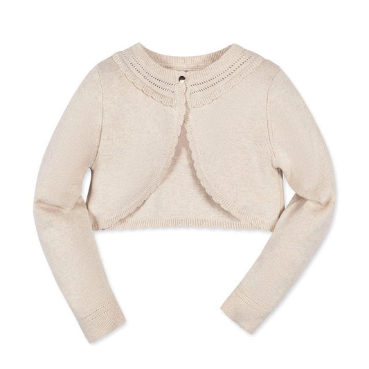 Hope & Henry Girls'  Cropped Special Detail Sweater Cardigan, Kids