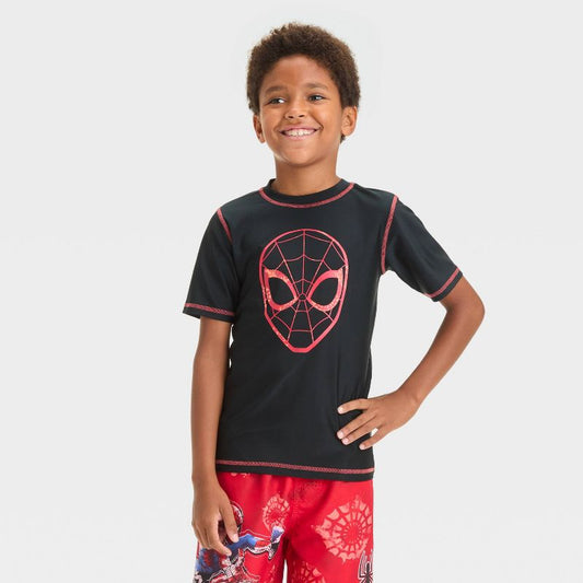 Boys' Spider-Man Rash Guard Top - Black
