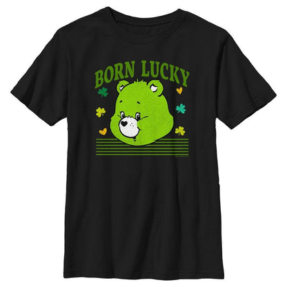 Boy's Care Bears St. Patrick's Day Good Luck Bear Born Lucky T-Shirt