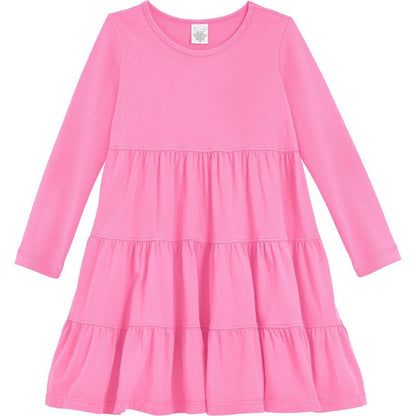 City Threads Girls Soft Jersey Cotton Long Sleeve Tiered Dress - USA-Made Comfortable & Stylish Kids/Toddlers Clothing (Part 2)