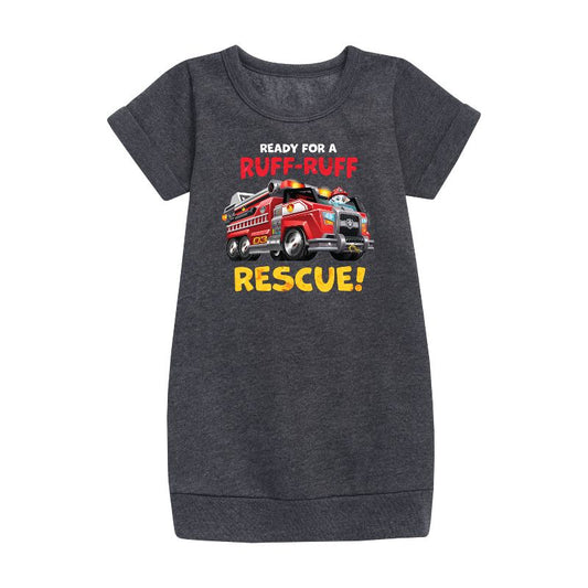Girls' - Paw Patrol - Marshall Ruff Ruff Rescue Graphic Short Sleeve Fleece Dress