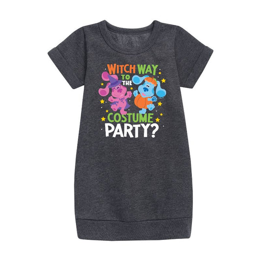 Girls' - Blue's Clues & You! - Witch Way To The Costume Party Graphic Short Sleeve Fleece Dress