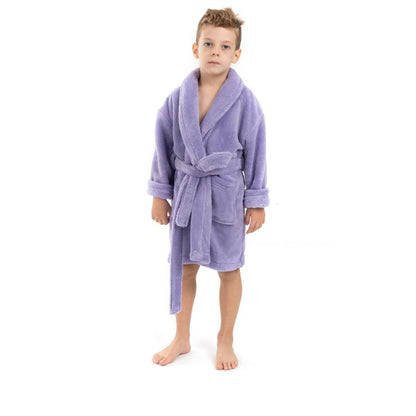 BC BARE COTTON Boys Shawl Robe Microfiber Plush Fleece Bathrobe
