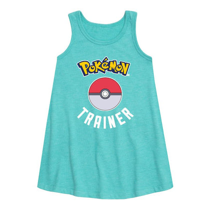 فستان بوكيمون تراينر جرافيكي بدون أكمام للفتيات