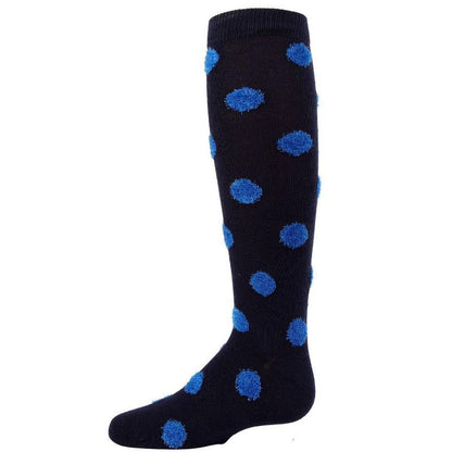 Memoi Fun & Fuzzy Girls Polka Dot Cotton Blend Knee Socks