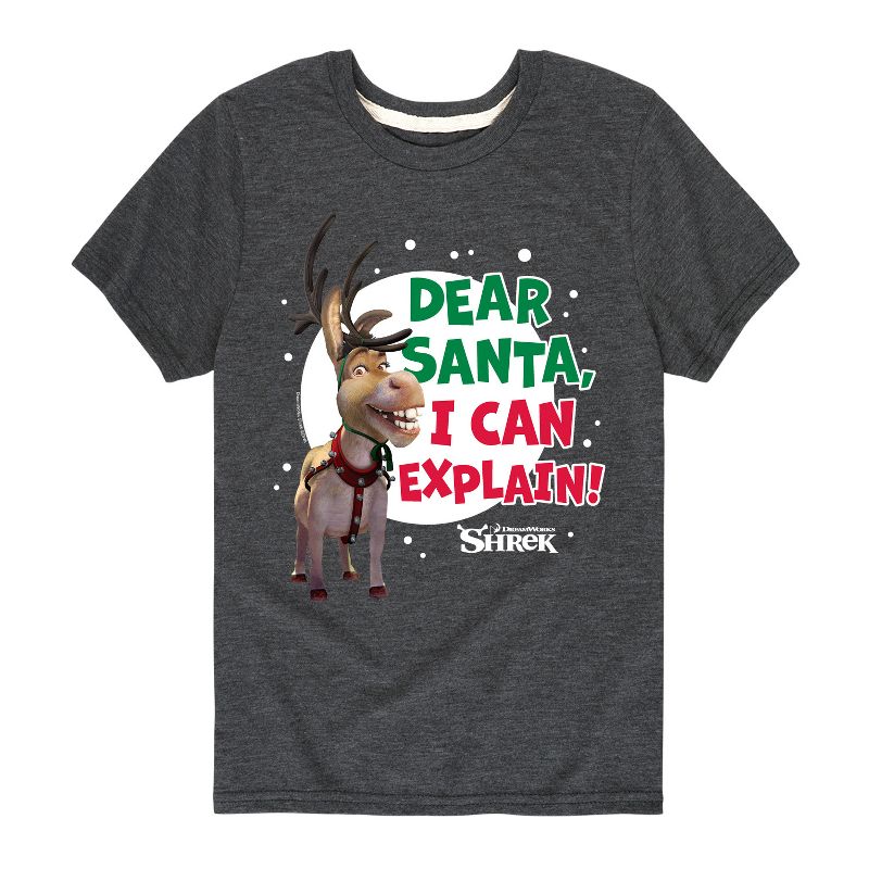 Boys' - Shrek - Dear Santa I Can Explain Short Sleeve Graphic T-Shirt