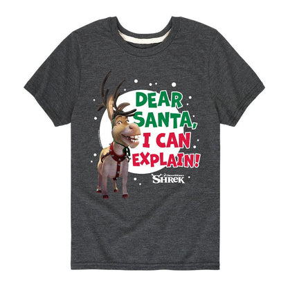 Boys' - Shrek - Dear Santa I Can Explain Short Sleeve Graphic T-Shirt