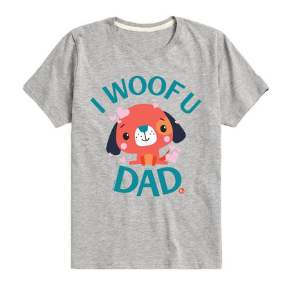 تي شيرت جرافيكي بأكمام قصيرة مطبوع عليه عبارة "أنا ووف يو داد" للأولاد من فيشر برايس