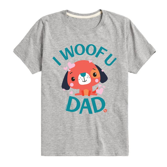 تي شيرت جرافيكي بأكمام قصيرة مطبوع عليه عبارة "أنا ووف يو داد" للأولاد من فيشر برايس