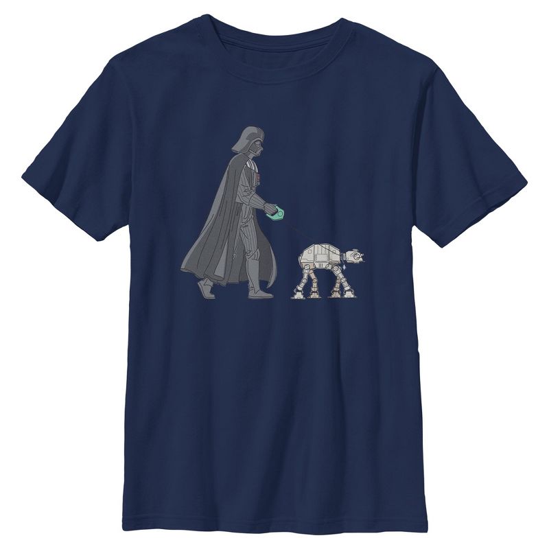 Boys Star Wars Darth Vader AT-AT Walking the Dog T Shirt