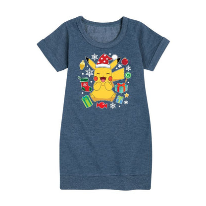 فستان صوف بأكمام قصيرة من تصميم بوكيمون للبنات من بيكا