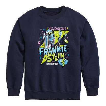 Boys' - Monster High - Frankiestein Voltageous Graphic Long Sleeve Fleece Sweatshirt