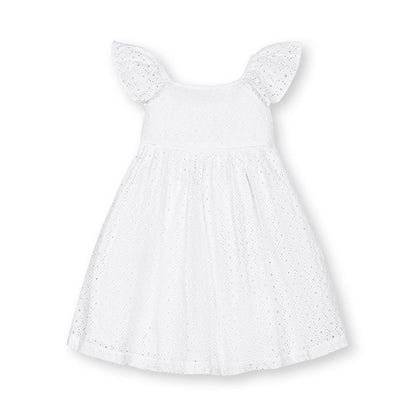 Hope & Henry Girls'  Flutter Sleeve Eyelet Dress, Kids