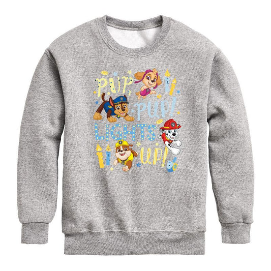 Boys' - Paw Patrol - Pup Pup Lights Up Graphic Long Sleeve Fleece Sweatshirt