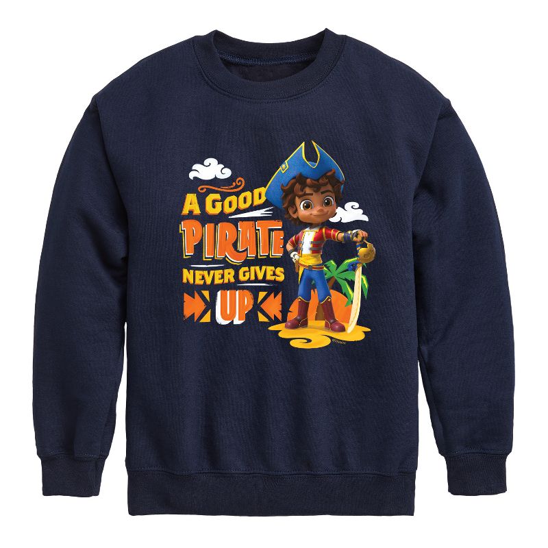 Boys' - Santiago of The Seas - A Good Pirate Graphic Long Sleeve Fleece Sweatshirt
