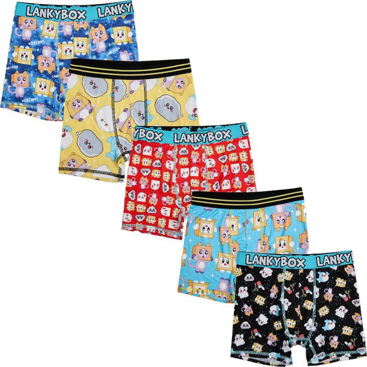 LankyBox All-Over Character Prints 5-Pack Boy's Boxer Briefs